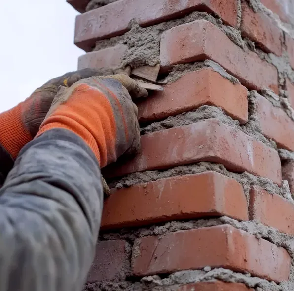 Brick tuckpointing in German Village