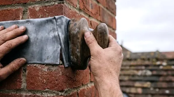 Replacing chimney flashing on a building in the Brewery District