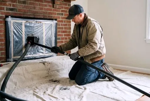 Clean chimney sweep inside a Schiller Park cottage